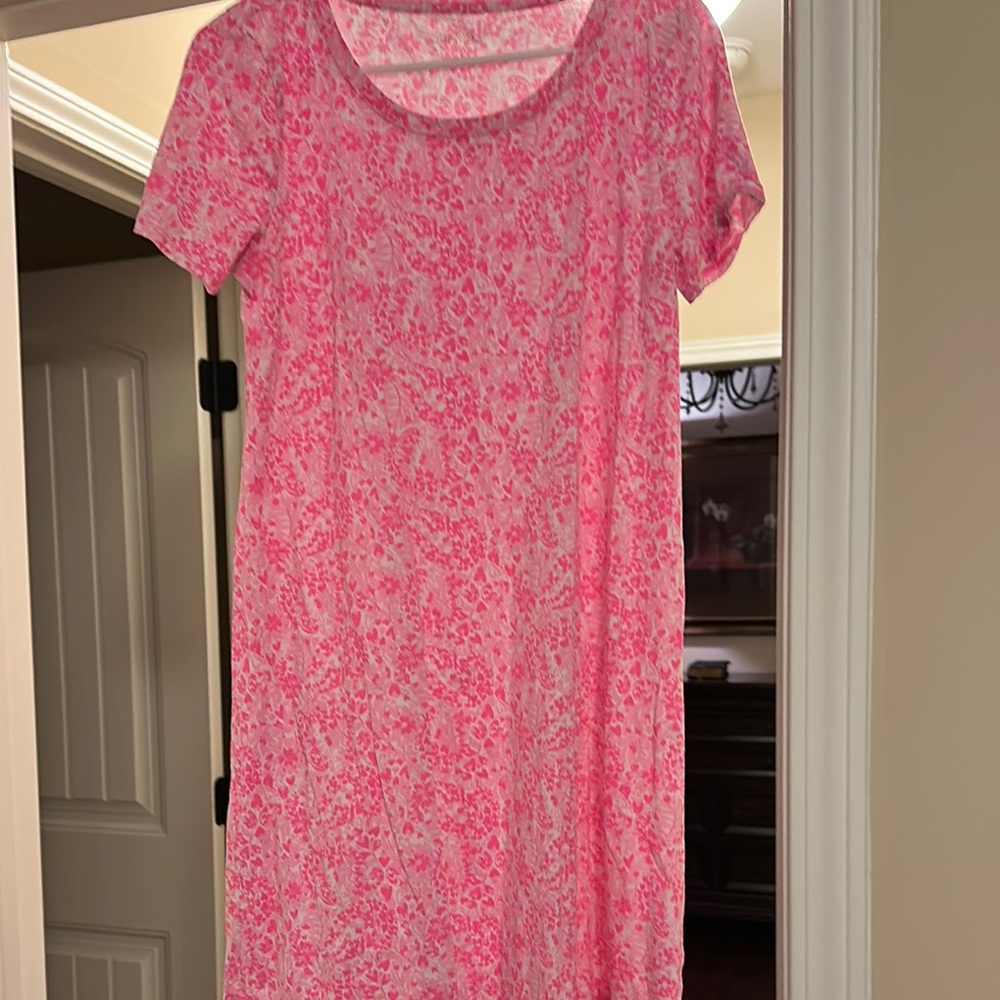 Lilly Pulitzer Pink Floral Midi Dress